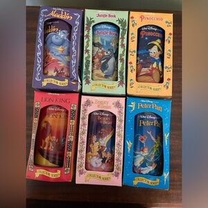 Vintage Burger King Disney Collector Series Glasses lot of 6 Aladdin Lion King